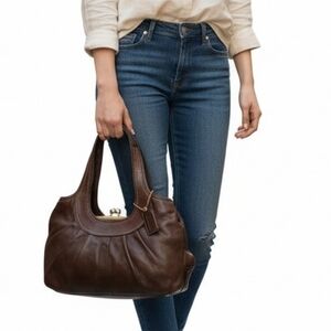 Coach Ergo Kisslock Pleated Shoulder Bag With Tattersol Interior EUC No. 12248